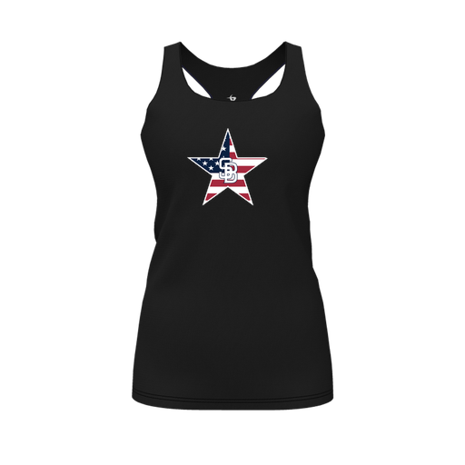 [FT0TRBBK-FYS-LOGO1] Decker Racerback Tank Top (Female Youth S, Black, Logo 1)
