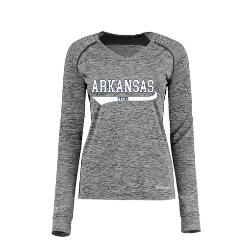 [222770.K94.XS-LOGO2] Ladies Electric Long Sleeve Shirt (Female Adult XS, Black, Logo 2)