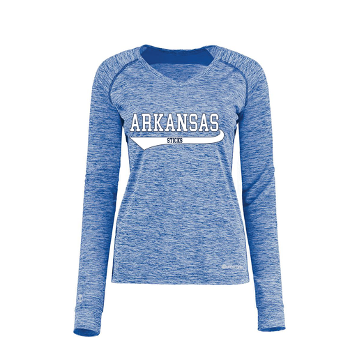 [222770.U55.XS-LOGO2] Ladies Electric Long Sleeve Shirt (Female Adult XS, Royal, Logo 2)