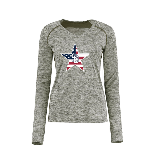 [222770.K94.XS-LOGO1] Ladies Electric Long Sleeve Shirt (Female Adult XS, Gray, Logo 1)