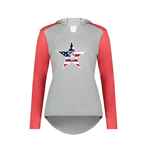 [6902.27V.XS-LOGO1] Ladies Vintage Hoodie (Female Adult XS, Red, Logo 1)