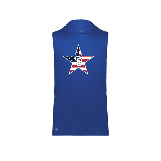 [222590.060.XS-LOGO1] Men's CoolDry Sleeveless Hoodie (Adult XS, Royal, Logo 1)