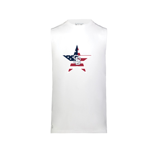 [222593.005.S-LOGO1] Men's CoolDry TankTop (Adult S, White, Logo 1)