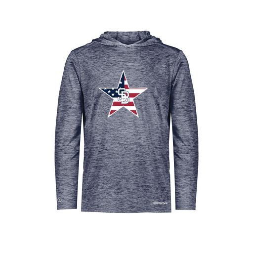 [FOLHCGNV-AS-LOGO1] Decker Men's Charge Hoodie (Adult S, Navy, Logo 1)