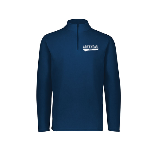 [6863.065.XS-LOGO2] Men's MicroFleece 1/4 Zip Pullover (Adult XS, Navy, Logo 2)