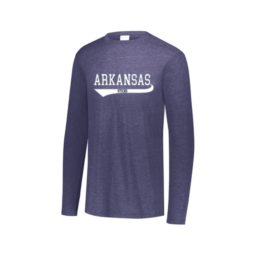 [FTLCUBNV-AXS-LOGO2] Decker Men's Tri-Blend T-Shirt - Long Sleeve (Adult XS, Navy, Logo 2)