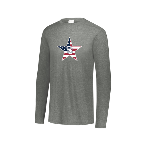 [FTLCUBGY-AXS-LOGO1] Decker Men's Tri-Blend T-Shirt - Long Sleeve (Adult XS, Gray, Logo 1)