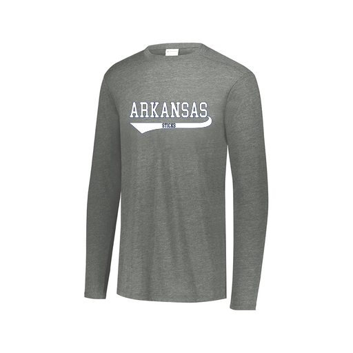 [FTLCUBGY-AXS-LOGO2] Decker Men's Tri-Blend T-Shirt - Long Sleeve (Adult XS, Gray, Logo 2)