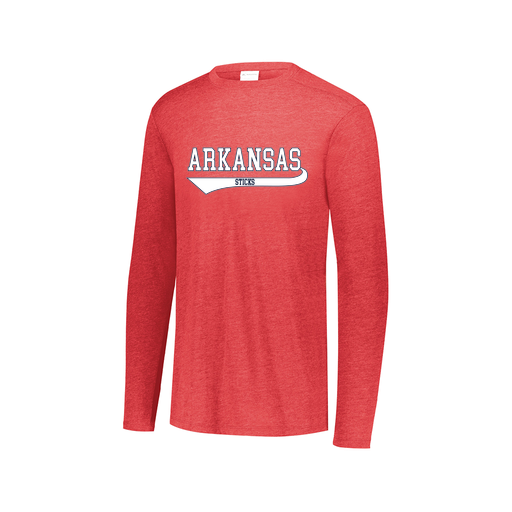 [FTLCUBRD-AXS-LOGO2] Decker Men's Tri-Blend T-Shirt - Long Sleeve (Adult XS, Red, Logo 2)